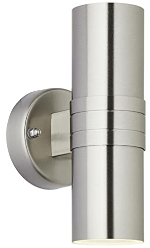Brilliant Lampe, Hanni Außenwandleuchte 2flg Up/Down edelstahl, Edelstahl, 2x PAR51, GU10, 18W,Reflektorlampen (nicht enthalten)