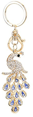 Hztyyier Evil Eye Schlüsselanhänger, Pfau Blue Eye Schlüsselanhänger Türkisches Amulett Charm für Mann Frau Geldbörse Handtasche Tasche Dekoration Segensgeschenk