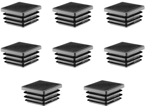 EMFA Lamellenstopfen 120x120 mm für Vierkantrohr – Schwarz Kunststoff Rohrstopfen 12x12 cm – Endkappen Abdeckung für Vierkantrohre - 8 Stück