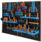 Étagere a Outils 117 x 78 cm, bacs a bec, boites de rangement, panneau murale, crochets a outils, Porte-Outils,en Plastique, bleu couleur, garage atelier, banc de travail