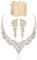 Kakonia Kristall Braut Hochzeit Schmuck Set für Frauen Strass Halskette Ohrringe Armband Brautjungfer Braut Zubehör Schmuck Gold