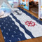 Mazovia Kinderzimmerteppich Antirutsch - Waschbar bis 30 Grad - Anker Motiv - Kurzflor Kinderteppich Teppich für Kinderzimmer - ÖKO-TEX Zertifiziert - Teppiche Junge Mädchen Blau 160 x 230 cm