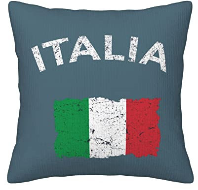 Kissenbezug mit Italienischer Flagge im Vintage-Stil, Cord-Kissenbezug, quadratisch, dekorative Kissenbezüge, optional mit Kissen