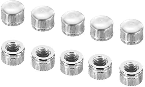 PATIKIL M8 Cappuccio Dado, 10pz Dado Dado Vite Pomello Cappuccio Inserto Bullone Coperchio Femmina Filettatura Zigrinata Ferramenta Raccordi Luce Fissaggi Argento Tono
