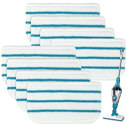 8 Pack Steam Mop Pads Replacement Compatible with Black+Decker Steam Mop SM1600, SM1610, SM1620, HSM13E1, HSMC1300FX, HSMC1321, HSMC1361SG SMP20 Black and Decker Steam Mop Pads for Floor Cleaning