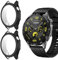 Niboow Cover [2 Pezzi] Compatibile con Huawei Watch GT 4 46mm, Con Pellicola Protettiva, Protezione Ultra Sottile TPU Custodia, Morbida Custodiain per Huawei Watch GT 4 46mm - Nero + Nero