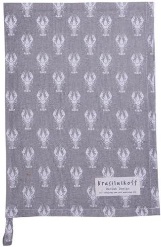 Krasilnikoff Geschirrtuch KW11760 - Lobster, Grey