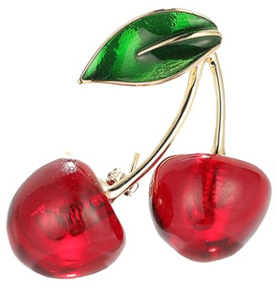 PACKOVE Kirschbrosche Aus Harz Trendige Accessoires Anstecknadel Ansteckbroschen Accessoires Für Damen Broschen Für Frauen Kirschkragennadel Kirsche Brosche Fruchtbroschen Schmuck Fräulein