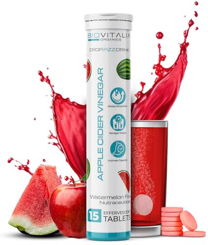 Biovitalia Apple Cider Vinegar Effervescent Tablets | Watermelon Flavored Fizzy Drink Tablets for Men & Women | Helps Support Digestion | Promote Metabolism (3)