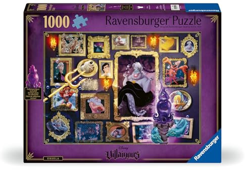 Disney Villainous: Ursula und Figur 1000 Teile Puzzle für Erwachsene – jedes Stück ist ein Unikat, Softclick-Technologie bedeutet, dass Teile perfekt zusammenpassen
