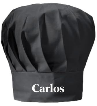 Genérico Gorro de Cocina Francés Personalizado con Nombre Ideal para Cocineros, Ajuste con Velcro