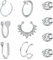 NIUSIMAN Fake Nasenpiercing Magnet Septum Piercing 10 Stück Silber Nasenpiercing Fakes Ring Septum Clicker Nase Piercing Hoop Clip on Nasenring Faux Lip Ohr Septum Ring Keine Piercing Nase Schmuck