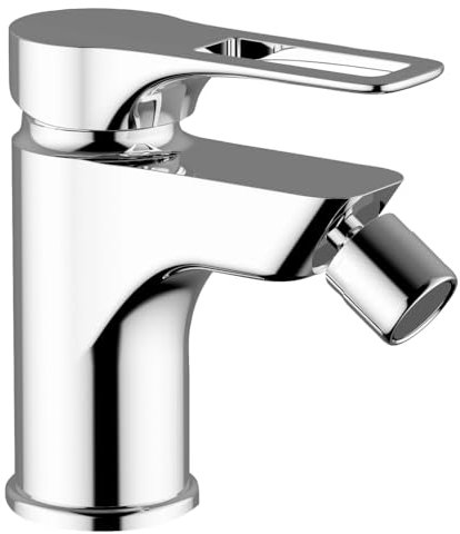 Schläfer 27505015 | Mitigeur de salle de bain à levier unique série plat avec écoulement automatique 1 1/4, cartouche de robinet monotrou diamètre 35 mm chrome argent, fabriqué en Italie