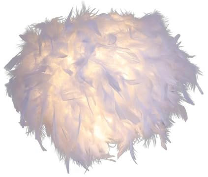 Fenteer Feder-Lampenschirm, Hängender Lampenschirm, Modernes Zubehör für Tischlampe und Stehlampe, Pendelleuchte, Abdeckung für Hochzeitsdekoration, Durchmesser 35 cm