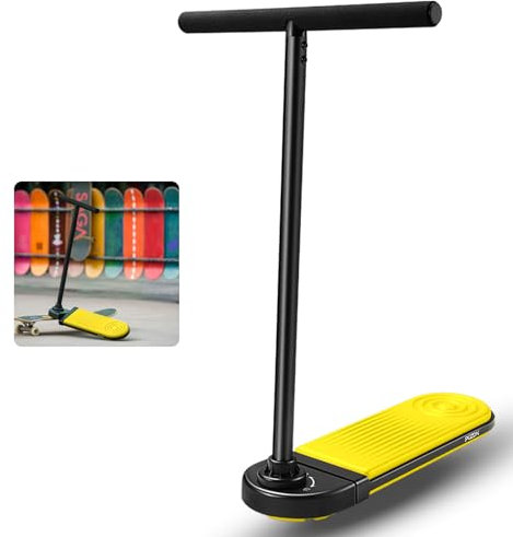 COASTA Trampolin Scooter,Trick Scooter für Kinder und Jugendliche,Pro Scooter & Stunt Scooter mit abschließbarem Lenker und Deck mit 360°Dreh- und Flip-Funktionalität für drinnen und draußen Gelb