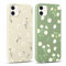 Xylota 2 Stück Handyhülle für iPhone 11 6,1 Hülle, Aesthetic Muster Blumen Mädchen Frauen Case, Weich Silikon Dünn TPU Bumper Stoßfeste Kratzfest Schutzhülle Cover für iPhone 11, Grün + Beige