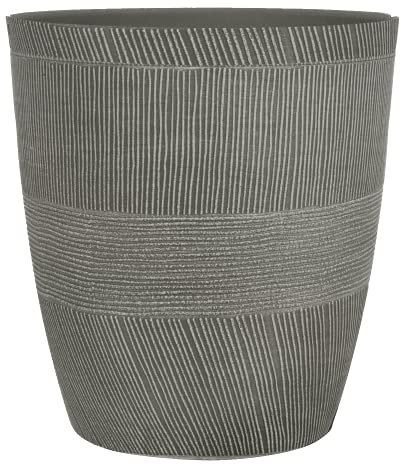 Muddy Hands Large 29 Litre Foggy Grey Planter - Modern Textured Design Plastic Plant Pot - Durable & Lightweight for Indoor Home & Outdoor Garden Patio Plants