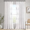 MIULEE Gardinen Vorhänge mit Kräuselband, Vorhang Wohnzimmer Weiß Blätter Muster, Schöne Stickerei Gardine 2er Set Modern Schlafzimmer Fenster H 260 X B 140 cm