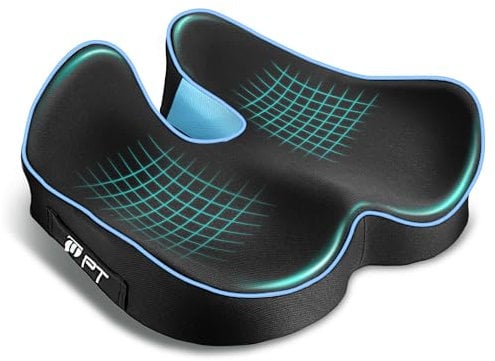 POOTACK Cojin Coxis, Cojin Silla Oficina para Alivio de la Presión en Caderas, Coxis y, Cojín Ergonómico de Gran Tamaño para Silla de Oficina, Azul