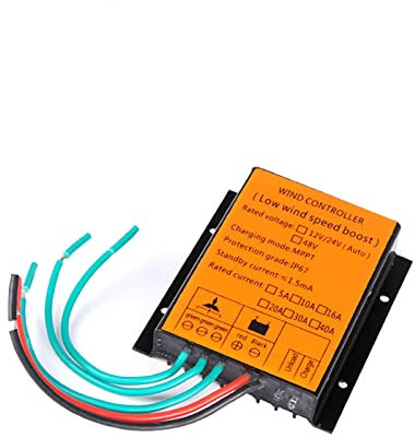 HENGJINGTR 5000W Windkraftanlage Laderegler 12 V 24 V Auto 48 V Wasserdicht MPPT Windturbinenregler für 0W-5000W kleine Windmühle Generator (gelb),12v