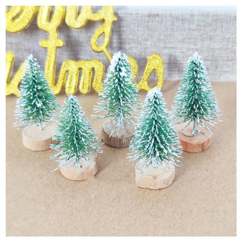 SMTCM 24 Stück Mini Weihnachtsbaum 3.5CM Grün Künstlicher Tannenbaum Klein Christbaum Modell Schnee Frost Bäume Miniatur Tanne Tischbaum Weihnachtsschmuck Desktop Ornamente für DIY Schaufenste