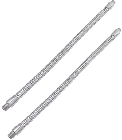 HOLIDYOYO 2pcs Universal Hose Phone Kickstand Threaded Spotlight Gooseneck Thread Stand Flex Hold Arm Flex Leg for Spotlight Gooseneck Desk Lamps Flex Hose Extender Flexible Tool Silver Iron