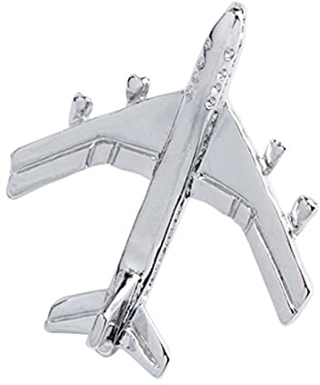 Flugzeug Brosche Silber Flugbegleiter Tie Pin Jet Flug Abzeichen Brosche Männer Stoff Accessoire