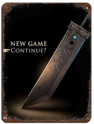 HGEIK Final Fantasy VII Poster, Blechschild, Vintage, Metall, Pub, Club, Café, Bar, Zuhause, Wandkunst, Dekoration, Poster, Retro, 30 x 40 cm