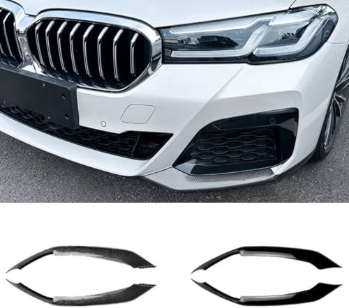 Frontstoßstangen-Diffusor, kompatibel mit BMW 5er-Serie G30 G31 LCI M Sport 2021+ Karosserie-Set, Frontstoßstangen-Splitter, Autozubehör (Kohlefaser-Optik)