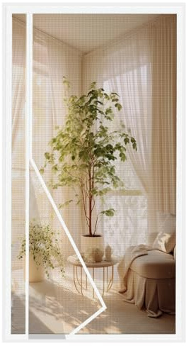 MAGICDOOR Zanzariera Magnetica 80x230cm-Bianco in Fibra di Vetro | Apertura Laterale Zanzariere Magnetiche Finestre Maglia Fine Magnete Potente Tenda Zanzariera Porta per Soggiorno Patio