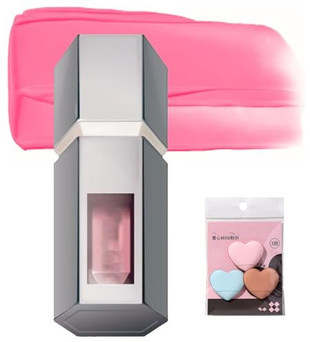 Aztk Jelly Color Liquid Blush Jc04, 2025 2-in-1 Kontur Make-up-Rouge Wasserfestes Blush Filter - Flüssigrouge Ganztägige Highlight-Kontur Mit Mini-Puderquaste(JC03 Raspberry)
