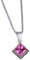 Square 1.4ct Collier pendentif en saphir rose créé pour les femmes Gemstone tour de chausse