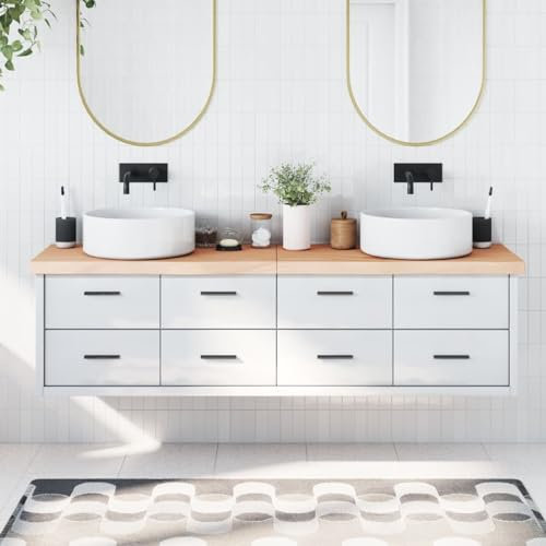 Snsowed Encimera de baño Madera Maciza sin Tratar 180x60x6 cm, Encimera Cocina, Tablero para Mesa, Encimera Lavabo, Muebles De Baño - 3156072