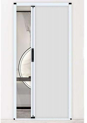 CHZDPP Teleskop-Falttüren Faltbare Türen in anpassbarer Größe und Ausführung, Schiebetüren für Kleiderschränke ohne Bohrungen, Raumteiler für Küche, Vorratsraum und Waschküche(80x195cm/31x77in)