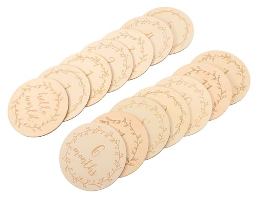 Homoyoyo 14 pièces Cartes Jalons Double Face pour Né Accessoires Photo pour Shower Baptême Disques