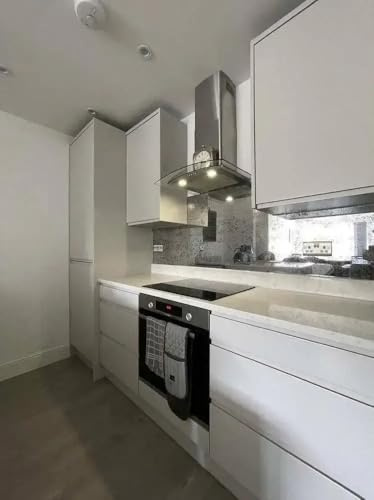 Antique Toughened Mirror - Silver - splashback - 6 - Bespoke - 1000 x 1000 mm - 6mm Toughened Glass Splashback, Heat Resistant, Installation Service Available, Custom Size