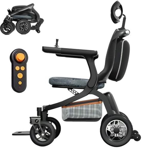GHBXJX Elektrorollstuhl Faltbar Leich, Einkaufs‑Korb & Abnehmbare Batterie, Mit Fernbedienung, Bis 150KG, 300W Elektrorollstuhl Für Allen Gelände, Elektrorollstuhl Für Senioren.,16A