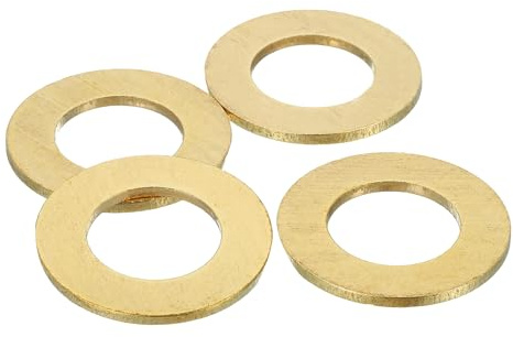 QUARKZMAN 4 Pack Arandela Plana Latón M27 Arandelas Cobre Kit Arandelas Aplastamiento Variedad 27mm ID 50mm OD 3mm Grosor Para Tornillos Reparación Maquinaria Construcción