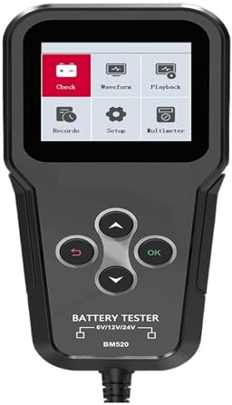 Pince Ampèremétrique Testeur de batterie voiture 6V 12V 24V, testeur tension 100-2000 CCA 2Ah-220Ah, résistance interne, analyseur