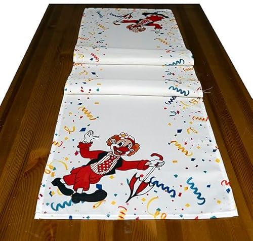 Raebel OHG Tischläufer, Druckdesign Clown mit Regenschirm, 40x140 cm, rechteckig, bunt