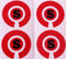 Crown Green Lawn Indoor Bowls Adhesive Lettered Coloured Marker Labels Set of 4 (Red, S)