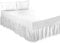 Lawrance Caprino Luxury Percale Extra Deep Frilled Fitted Valance Sheet Bed Sheets Fit Mattress and Base (Double, White)