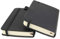 Notizbuch, 8,9 x 14 cm, kleines Hardcover-Tagebuch mit Stifthalter, Innentaschen, 100 g/m² dickes, liniertes Papier, Schwarz, 2 Stück