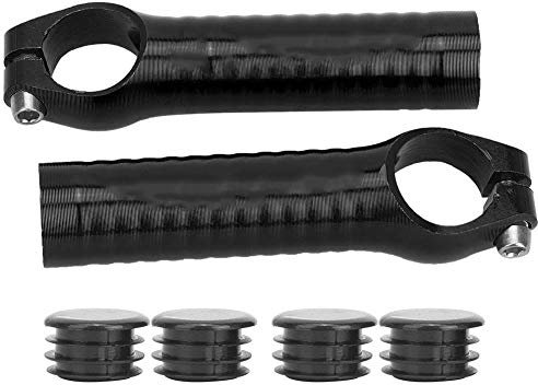 Keenso Bike Lenkergriffe, 1 Paar 7075 Aluminium AlloyBicycle Lenkergriff Bike Bar End Lenkerenden für Rennräder (Silber, Schwarz, Rot)(Schwarz) Reiten