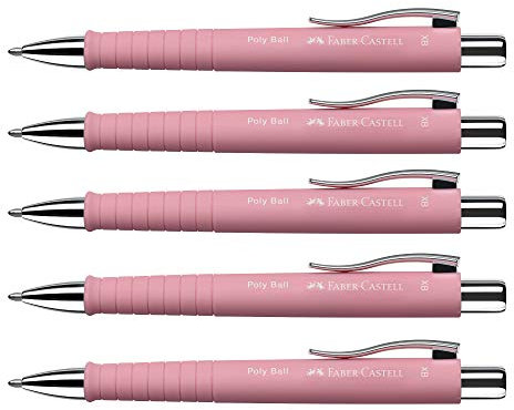 Faber-Castell Kugelschreiber Poly Ball XB, Strichstärke 0.5 mm, 5X rosé