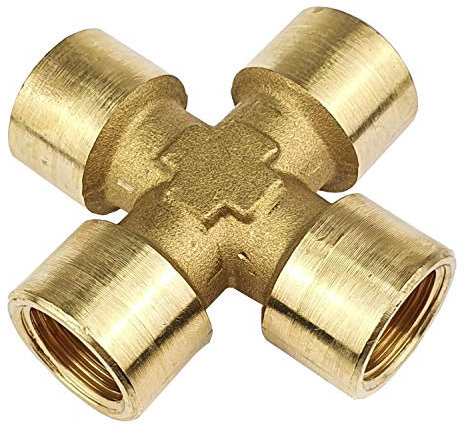 Kreuzstück G 1/2 Innengewinde 16 bar Gewindefitting Messing Verbindungsstück Fitting für Druckluft