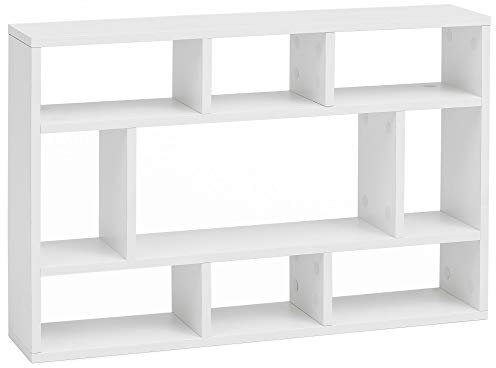 KADIMA DESIGN Wandregal MAGRA: 9 Fächer, Melaminharz-Beschichtung, Spanplatte, Sonoma Eiche, 75x51x16 cm Farbe: Weiß