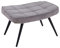 byLIVING Hocker UTA/gepolsterter Fußhocker in Cord-Stoff grau mit Ziersteppung/Gestell schwarz pulverbeschichtet/Fuß-Ablage/Sitzhocker/Fußbank / 60 x 39 x 41 cm (BxHxT)