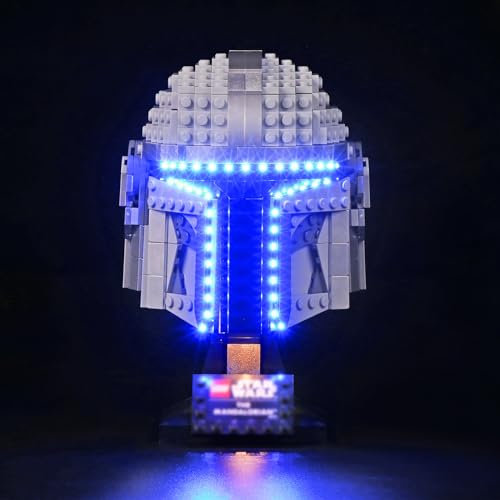cooldac Led Licht-Kit Kompatibel mit Lego Star Wars 75328 Der Mandalorian Helm, LED Beleuchtungsset Kompatibel mit Lego 75328 75328 Der Mandalorian Helm (Hinweis: Packung ohne Baustein, nur Lichtkit)