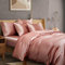 Manyshofu 6pc Rose Gold Duvet King Size Cover Set - Cooling & Silky Satin Duvet Cover & Sheet Set (4 Pillowcases, 1 Duvet Cover, 1 Fitted Sheet)